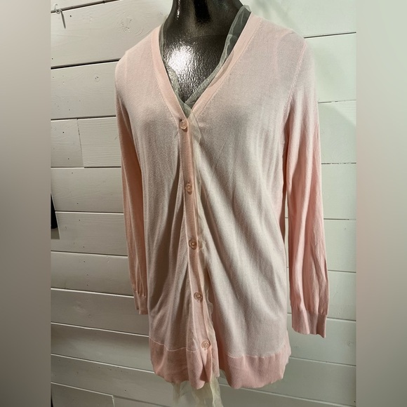 TWINSET baby pink cardigan with tulle hem size M - Picture 10 of 14